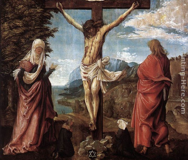 Christ On The Cross Between Mary And St. John painting - Denys van Alsloot Christ On The Cross Between Mary And St. John art painting